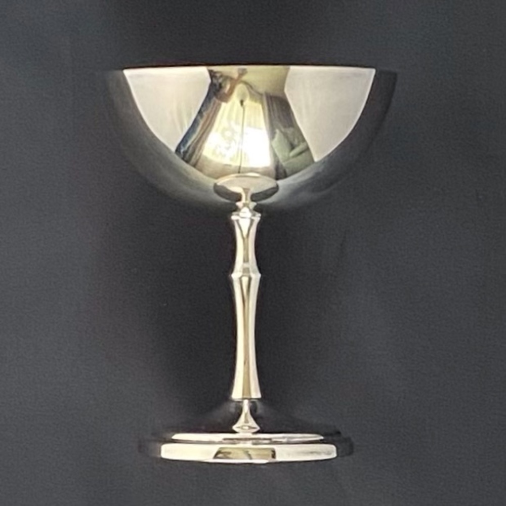 Vintage Mexican Silver Plated Brass Stemmed Goblet